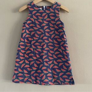 Seesaw Society Girl’s Cotton Lined Watermelon Print Sleeveless Shift Dress Sz 4T